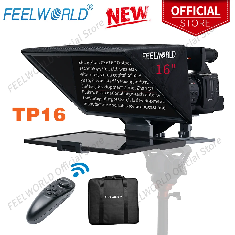 FEELWORLD TP16 16-inch Folding Teleprompter Supports Up to 16\