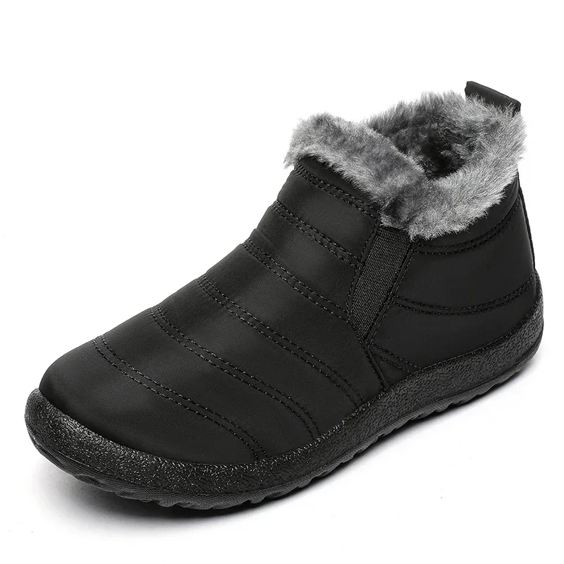 Botas de neve impermeáveis para homens e mulheres, sapatos de deslizamento, botas casuais, inverno