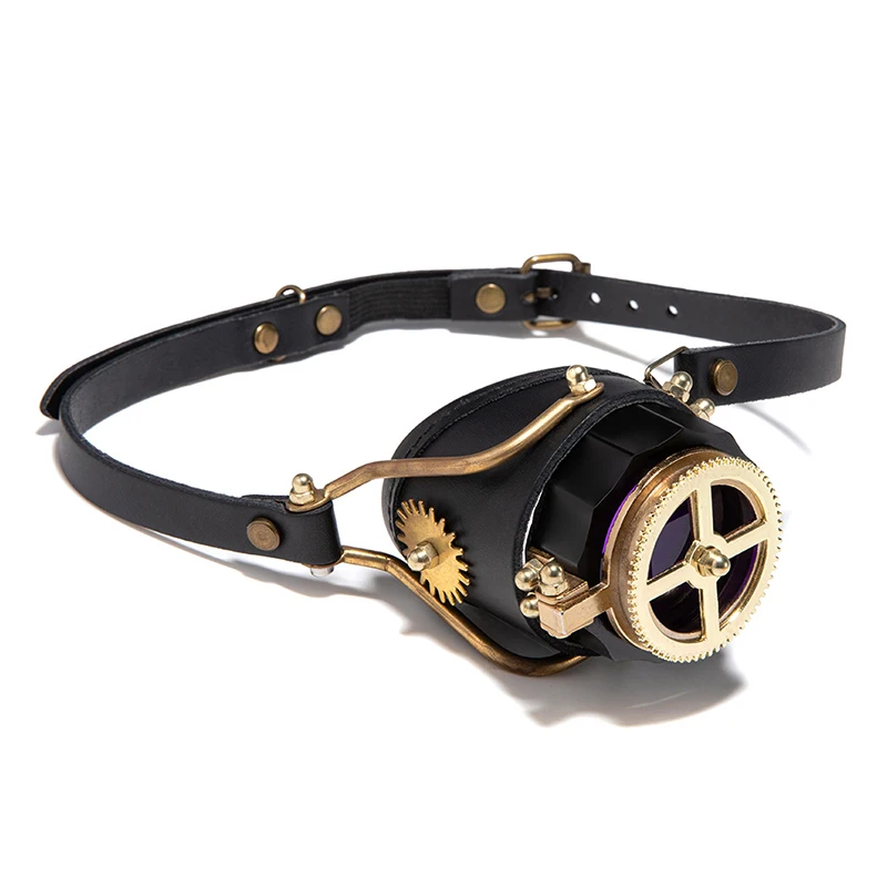 Medieval Steampunk Eyewear Accessory Halloween Cosplay Funny PU Leather Goggles Adult Carnival Fancy Party Festival Prop Glasses