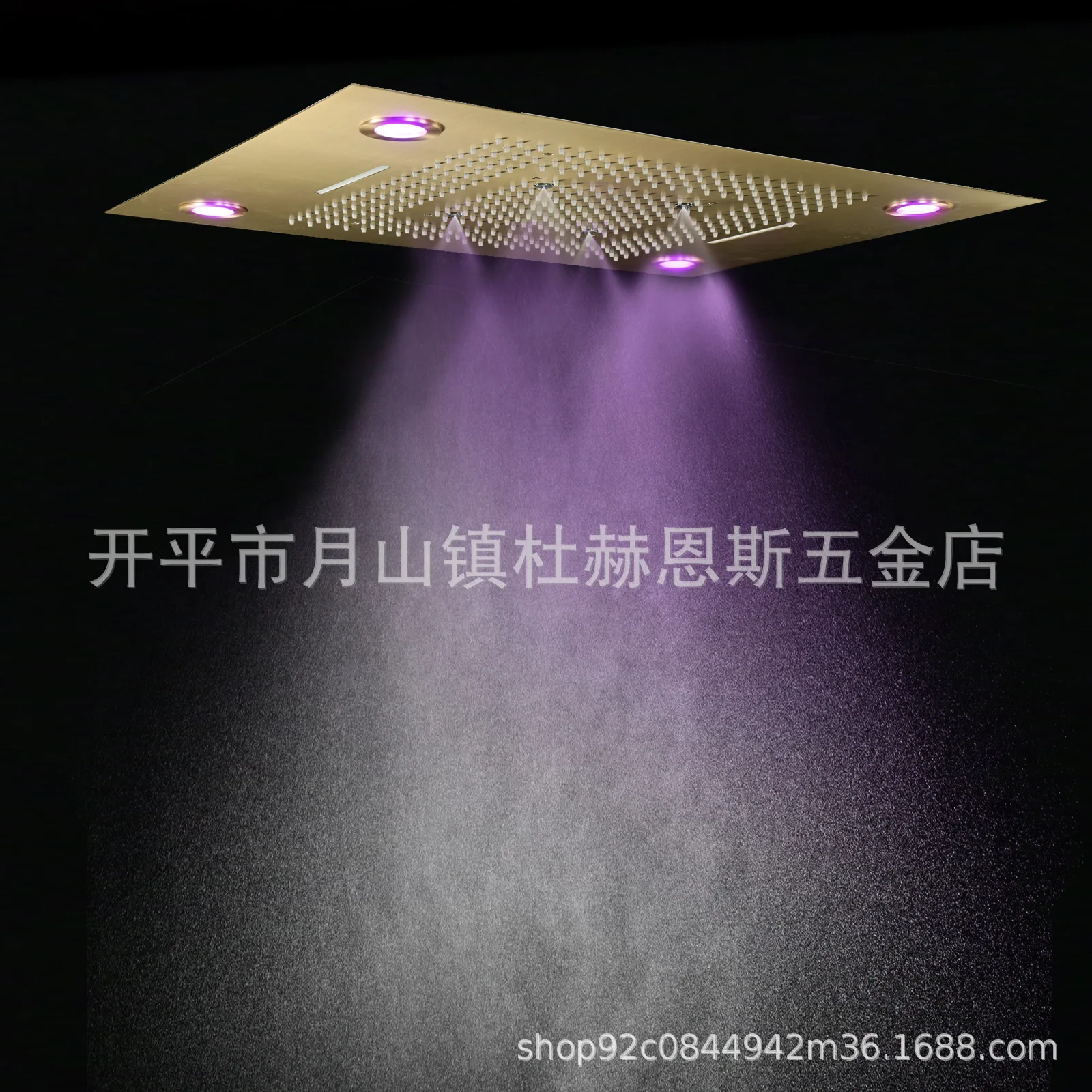 Super luxury brushed gold 800*600mm recessed LED concealed shower set bathroom temperature constant