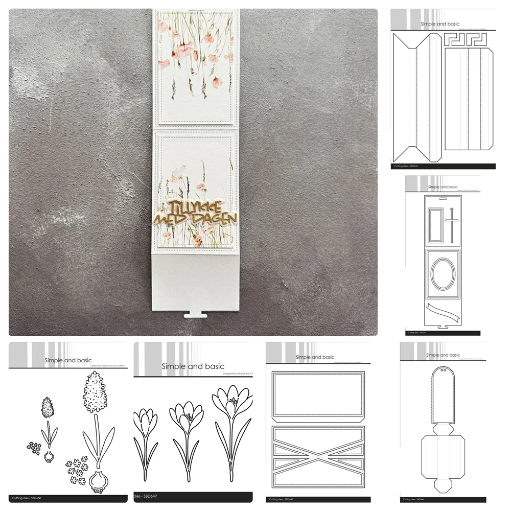 

Hyacinths Picture Frame Lip Balm Tag Mini Slim Folding Card Cutting Dies 2026 New for Scrapbooking Card Craft