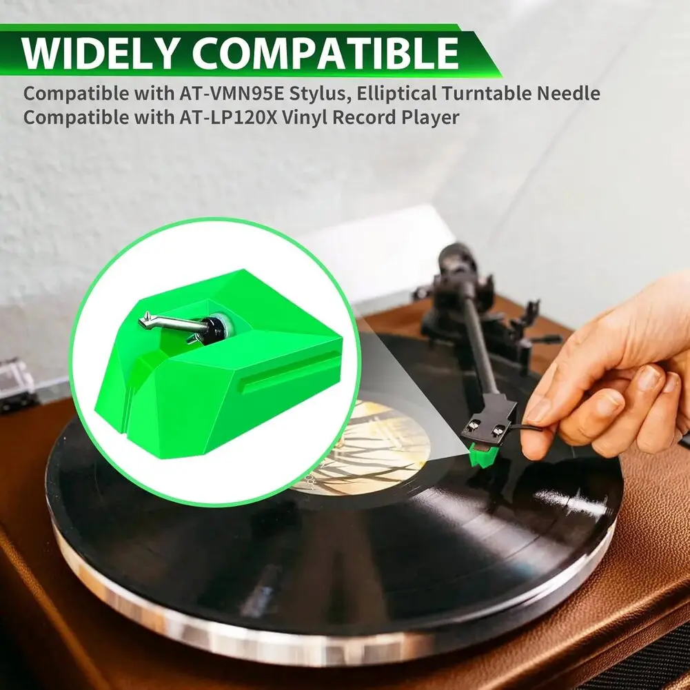 

1pc AT-ATN95E Replacement Needle Compatible With Audio-Technica= AT-LP120X Record Player+Brush Vinyl Record Players Replace Part