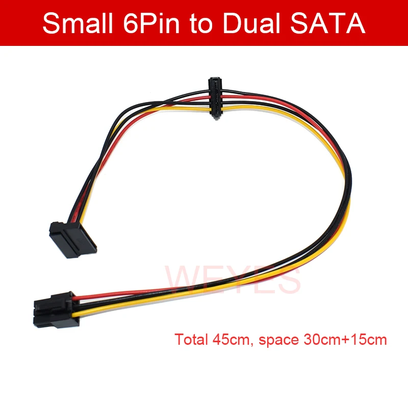 

Маленький 6Pin к двойной SATA для DELL Vostro 3070 3670 3967 3977 3980, настольный компьютер HDD SSD, кабель питания, адаптер, Новинка