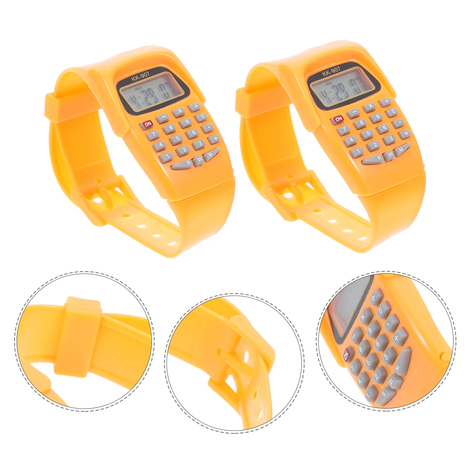 2 Pcs Mens Digital Watch Calculation Children Calculator Wrist Boys for Kids Orange Man