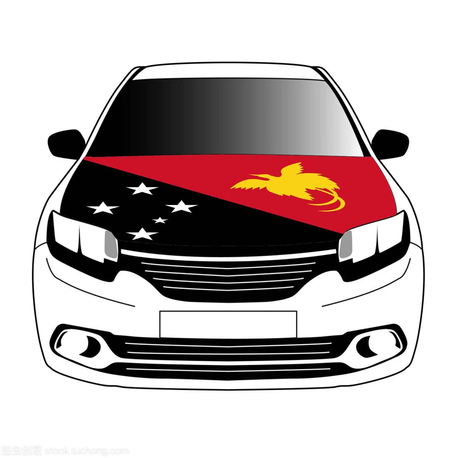 Papua New Guinea flag flags car Hood cover 3.3x5ft/5x7ft 100% polyester banner Digital Printing Activities festivals and car use