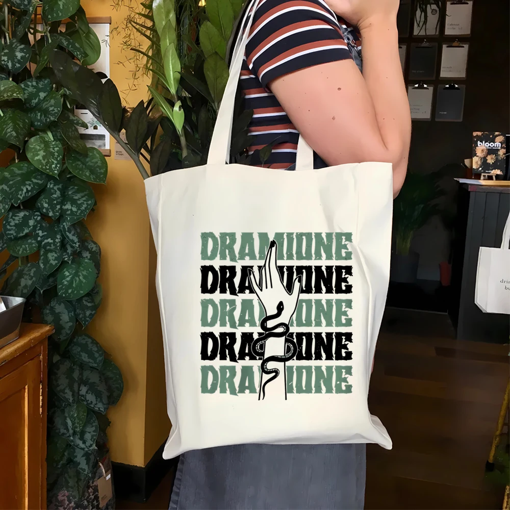 Dramione tote bag Malfoy Manor Granger Bookish Fan Book Bag Magic Wizard School HP Merch Manacled Fan Fiction Snake House Green