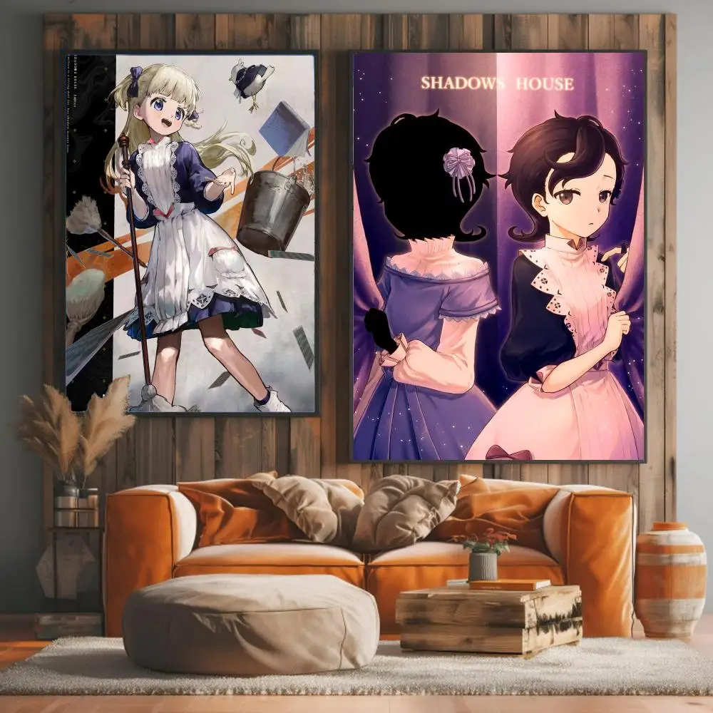 anime S-Shadows House-E Painting Calligraphy Elegant Botanical Decor for Living Room Modern Interior Design