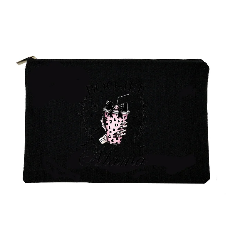 Bolsa de maquillaje de Halloween, caja de lápices, bolsa de almacenamiento de lápiz labial multifuncional de viaje, BILLETERA, bolso de mano para mujer, regalo de Halloween para mamá