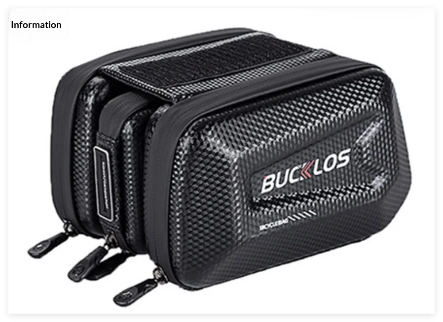 

BUCKLOS Bicycle Top Tube Bag Eva Hard Shell Waterproof Tpu Touch Screen Large Capacity Mountain Road Bike Cycling Accessories