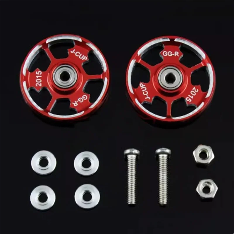 Homemade Tamiya 4WD modified accessories 2015 aluminum alloy lettering hollow guide wheel with gasket screws