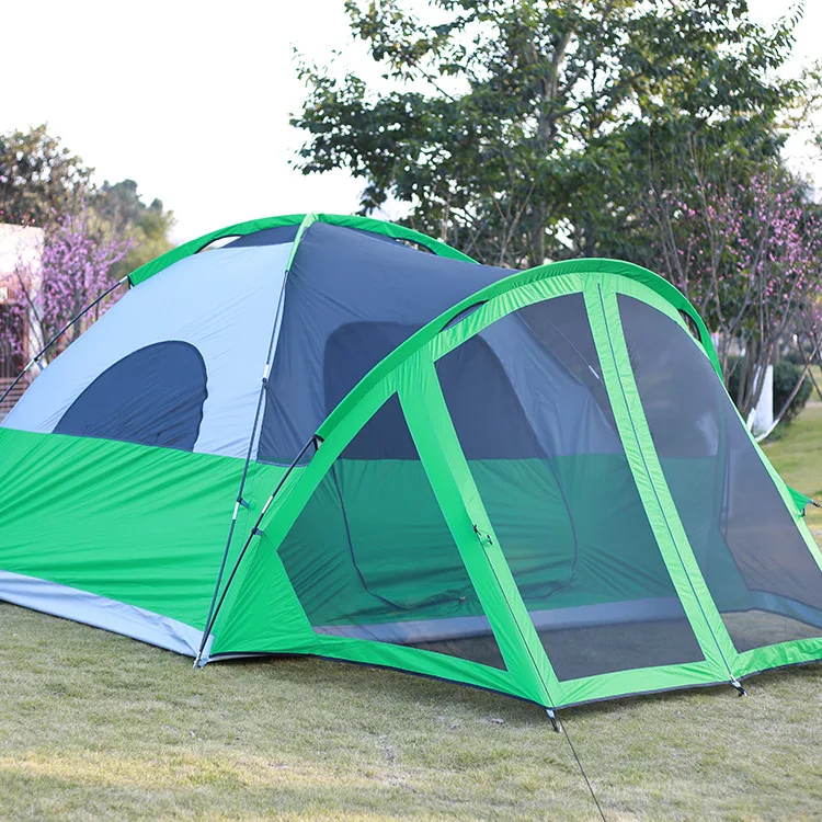 One room, one living room, large space, multi-person tent, outdoor camping, portable foldable light double-layer rainproof