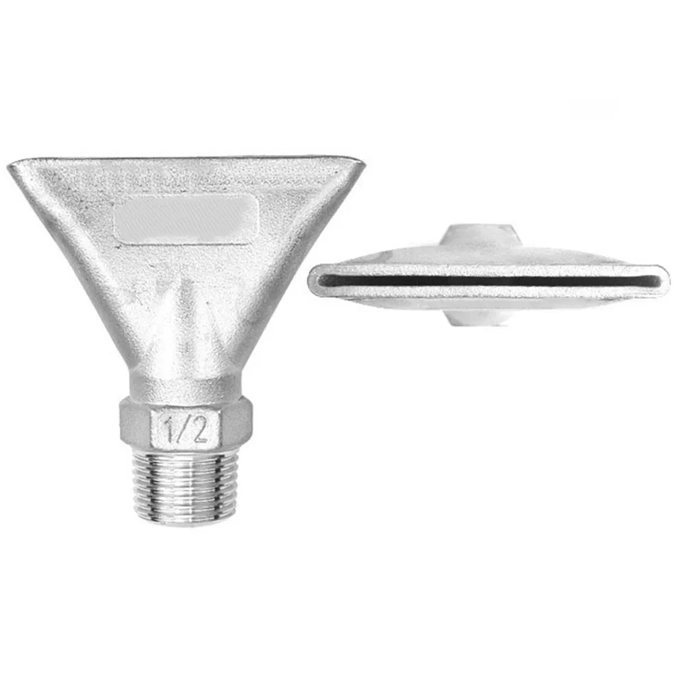 High-Temperature Rated Stainless Steel Fan Nozzle with Wide-Angle Flat Spray Output Suitable for Industrial Process Applications