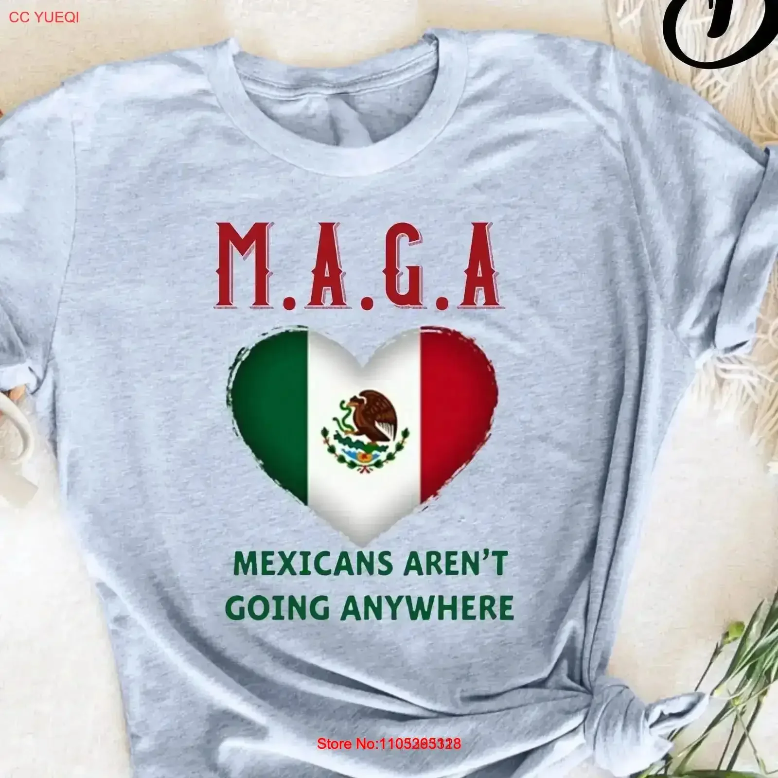 MAGA Mexicans Aren't Going Anywhere Mexican Flag Heart T Shirt Proud Pride Political Statement Patriotic Support vintage