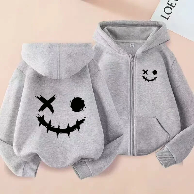 

This Autumn Winter Warm Top Is Suitable for Boys Girls Aged 3 To12 It Is a Sporty Zipper Sweatshirt a Fashionable Casual Jacket