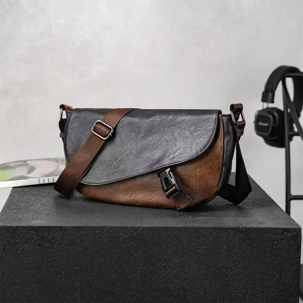 2026 winter new European and American cross-border portable business leather shoulder bag messenger bag sports and leisure bag