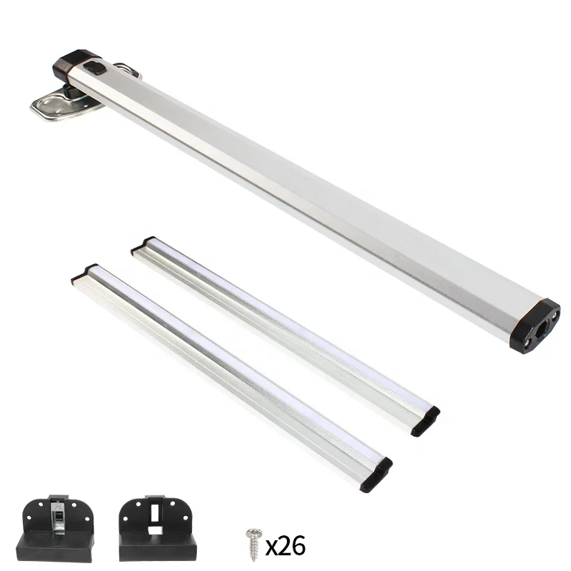 RV Folding Table Leg with 50cm Guide Rails Aluminum Alloy Silver Dining Support Legs for Motorhome Camper