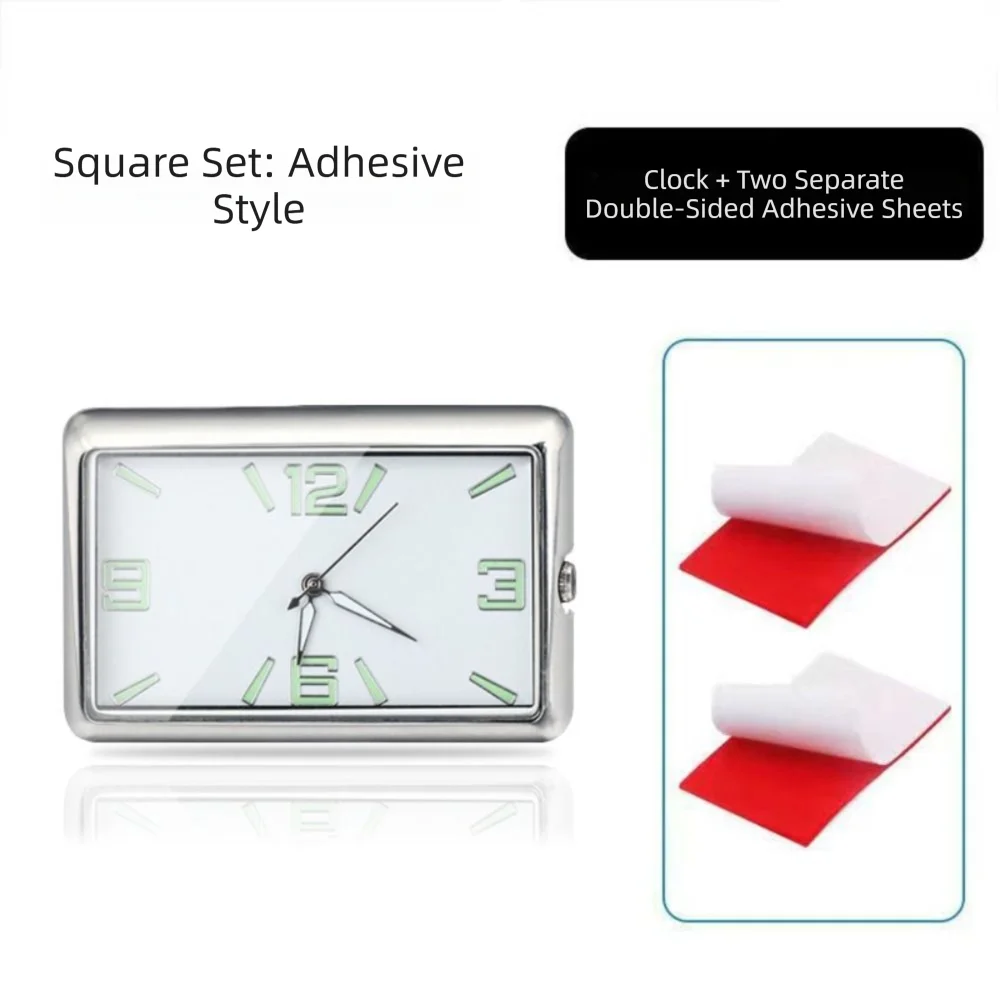 

Lightweight Design Car Digital Clock Luminous Pointer Square Shape Quartz Analog Watch Stylish Design Button Battery Operated