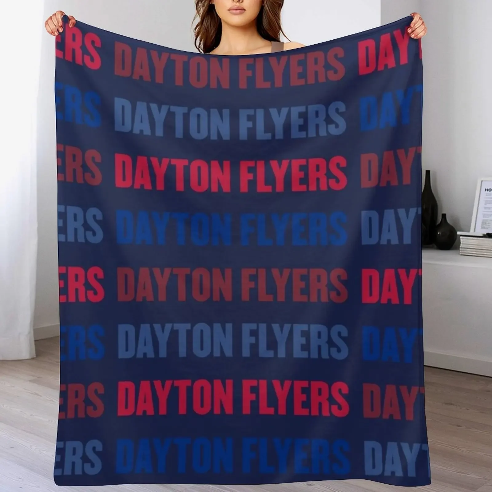 

Dayton Flyers Pattern Throw Blanket Reusable Durable Soft Blanket for All Seasons