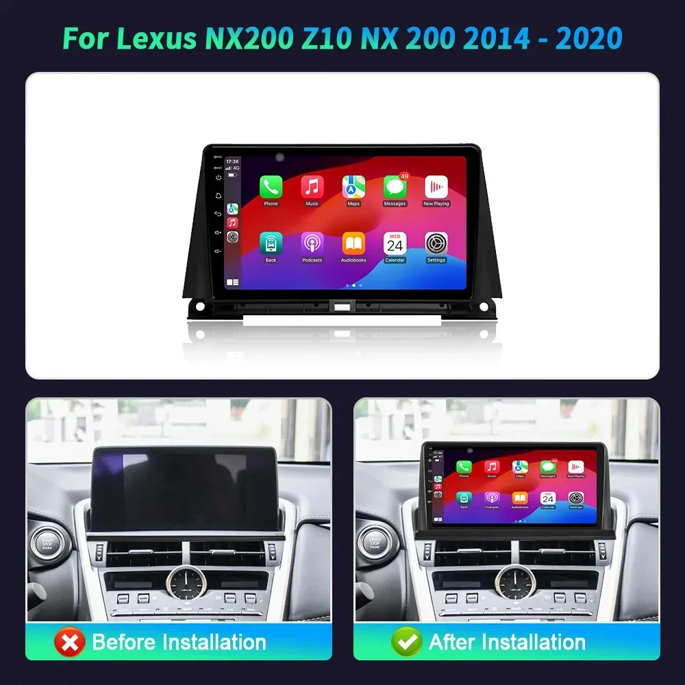 Car Radio Multimedia Video 4G GPS For Lexus NX200 Z10 NX 200 2014-2020 Android 14 Navigation BT CarPlay Autoradio Touch Screen