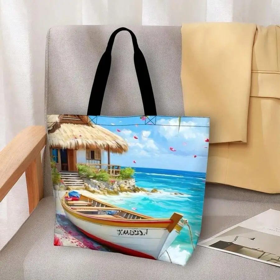 

Tropical Beach Print Casual Tote Bag For Women Men