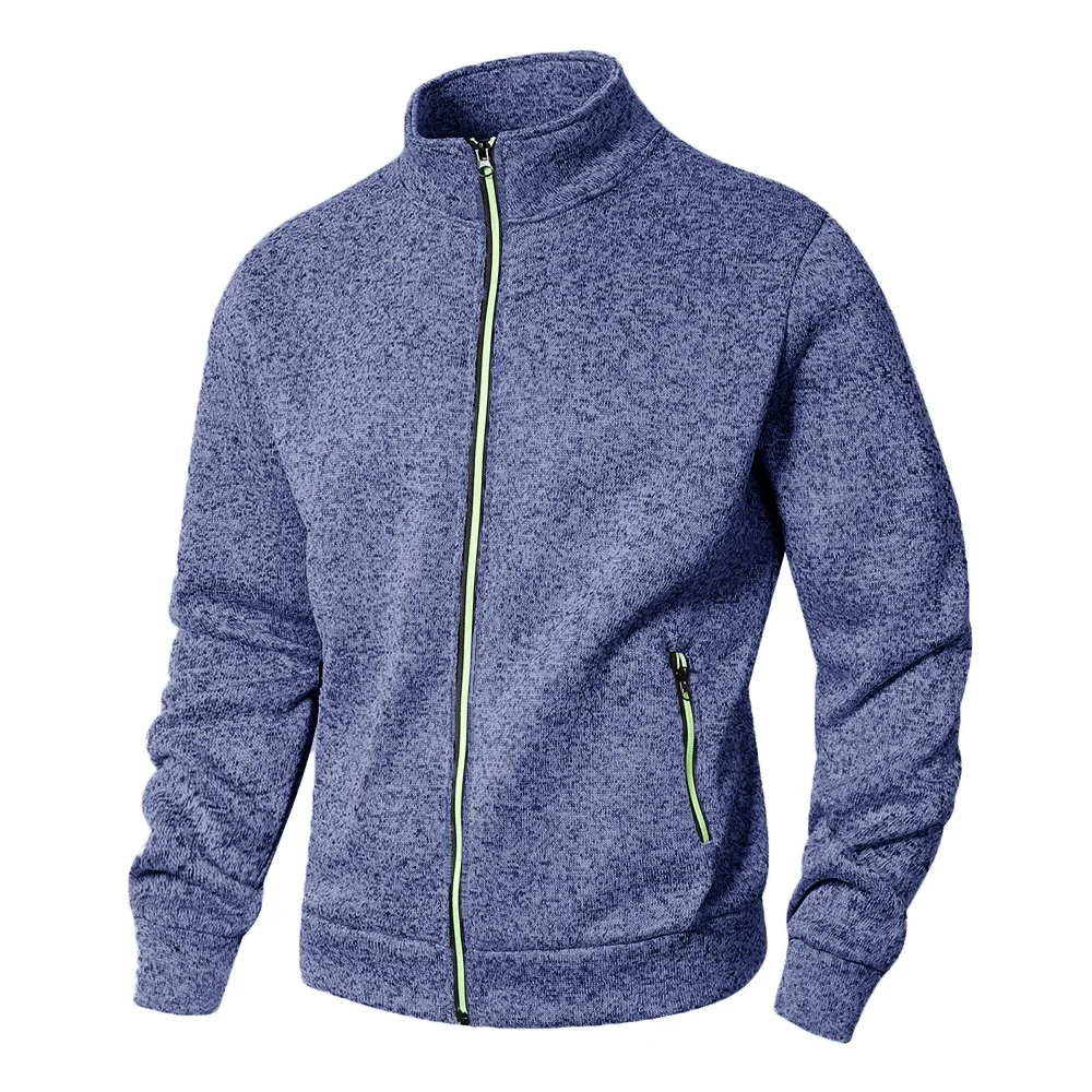 Men's Stand Collar Jacket Cardigan Casual Spring and Autumn Zip Up Sweatshirt for Men