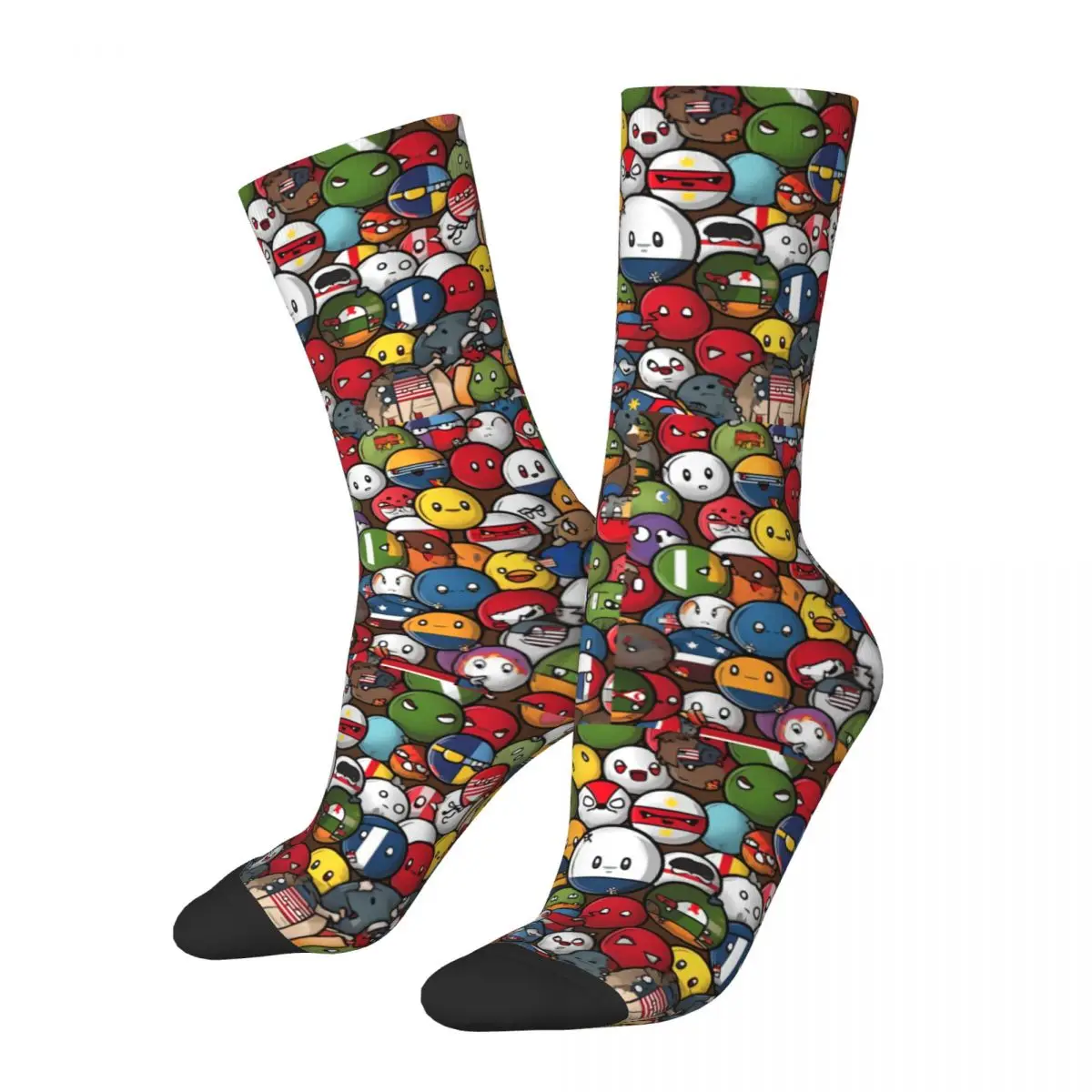 New Male Men Socks Crazy Countryball Cartoon Sock Polyester Countries Earth Cute High Quality Women's Socks Summer Autumn Winter