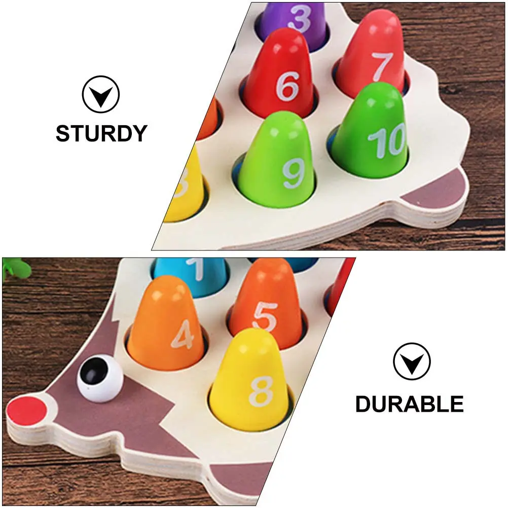 

1Set Montessori Style Wooden Hedgehog Puzzle Number Recognition Learning Game for Toddlers Early Childhood Education Activity