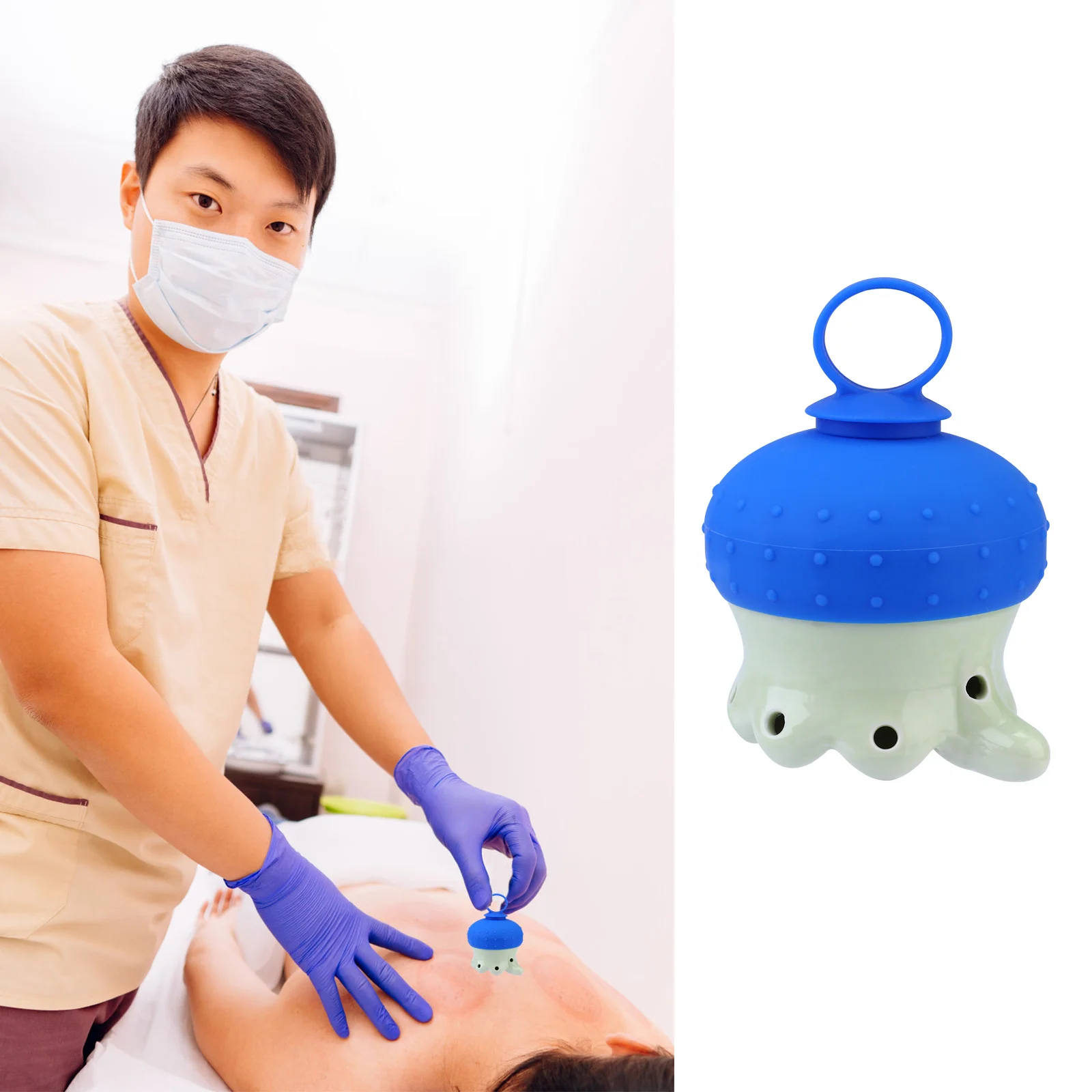 

1Pcs Small Moxibustion Pot Traditional Ceramic Moxa Burner Portable Compact Design for Convenient Home Use Massage Treatment Can