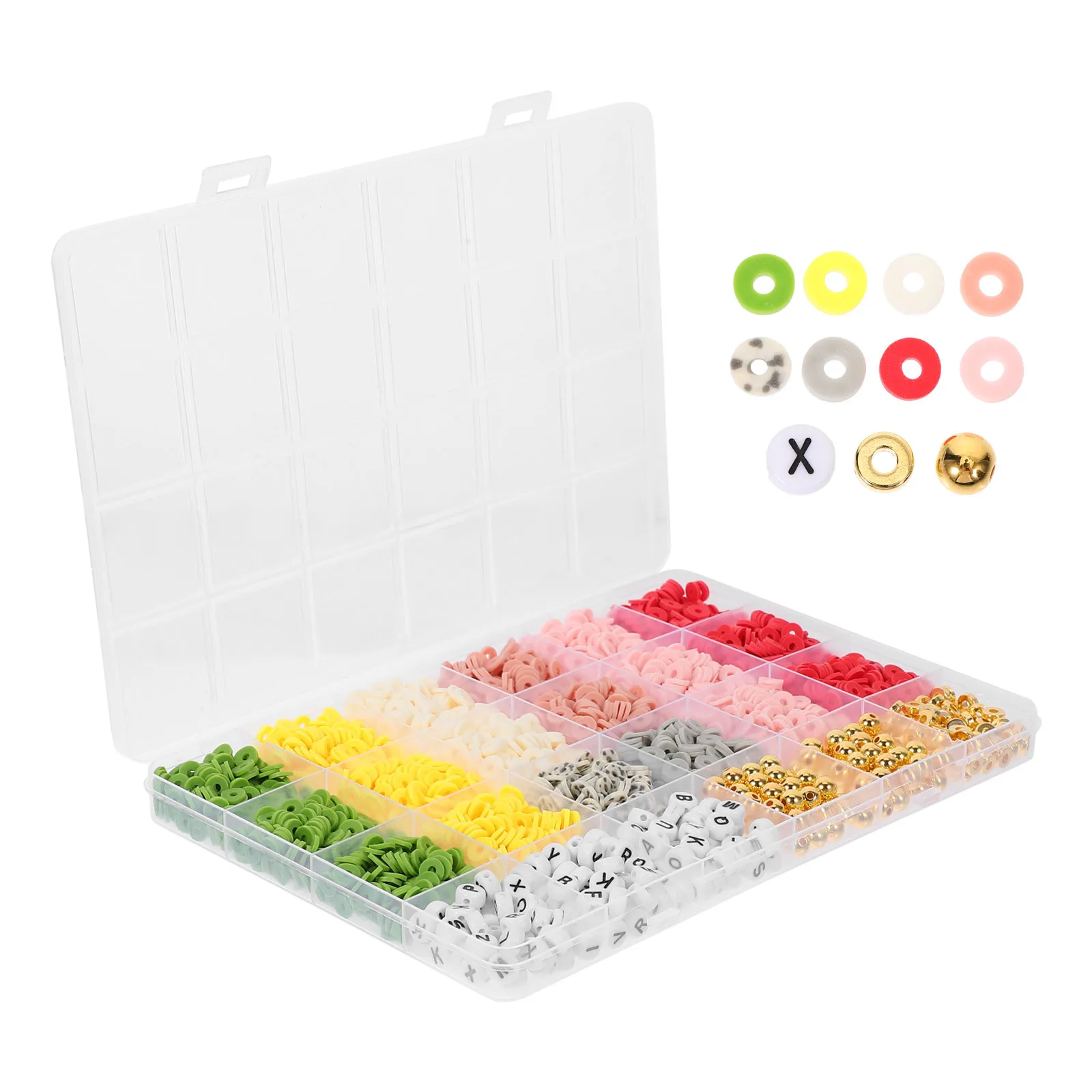 Conjunto de contas de argila de polímero diy, contas soltas coloridas vibrantes para colar, pulseira, acessórios de artesanato de joias