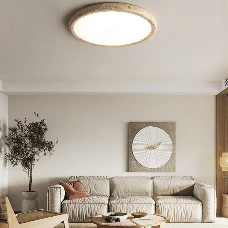 Imagem -03 - Japanese Living Room Led Ceiling Light Retro Creme Amarelo Designer Master Bedroom Wabi Sabi Estilo Decoração High-end