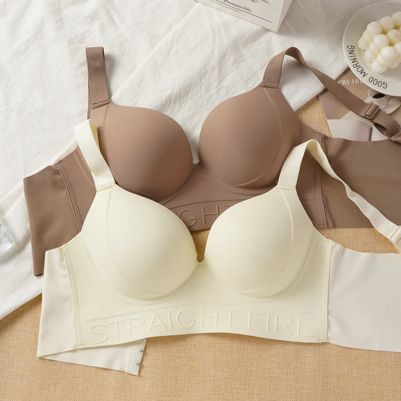 حمالات صدر جديدة بدون خياطة للنساء بلون سادة مقاس كبير حمالة صدر مضادة للترهل من الجانب لضبط الثدي 34-40 كوب BCD #1