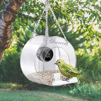 Smart Feeding House Acrylic with Camera Home Pet Bird Feeder Transparent 1080P HD Easy Installation for Outdoor Garden