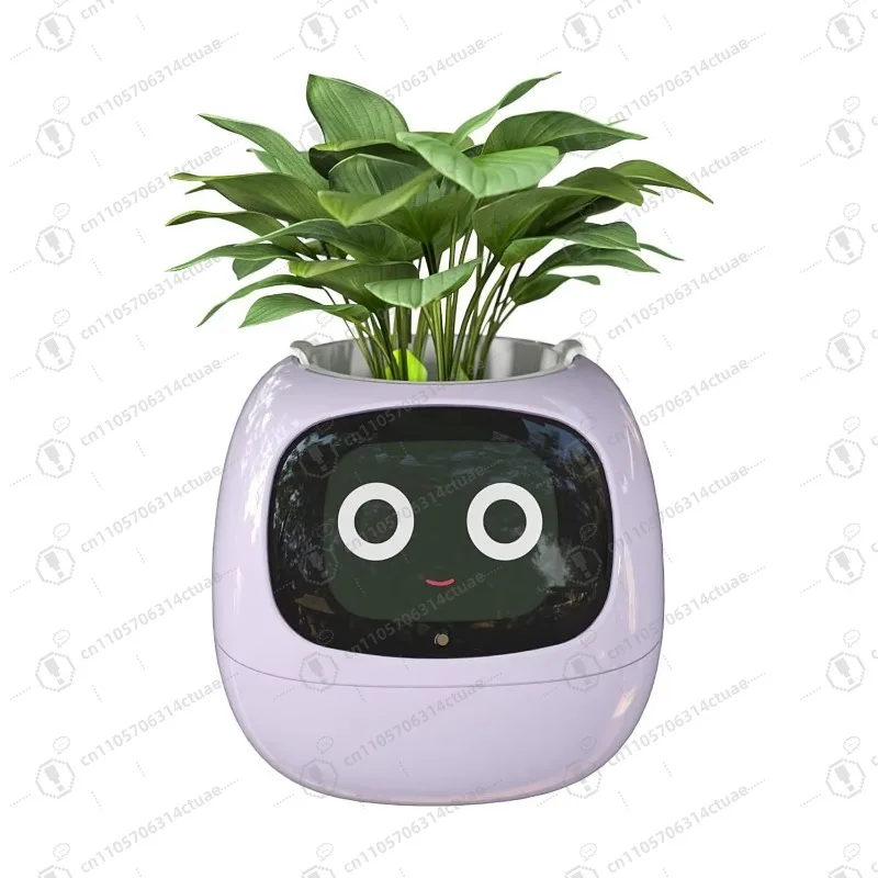 

1PC Flower Pot with AI Sensor Time Temperature Display APP Control for Home Indoor Plant Care