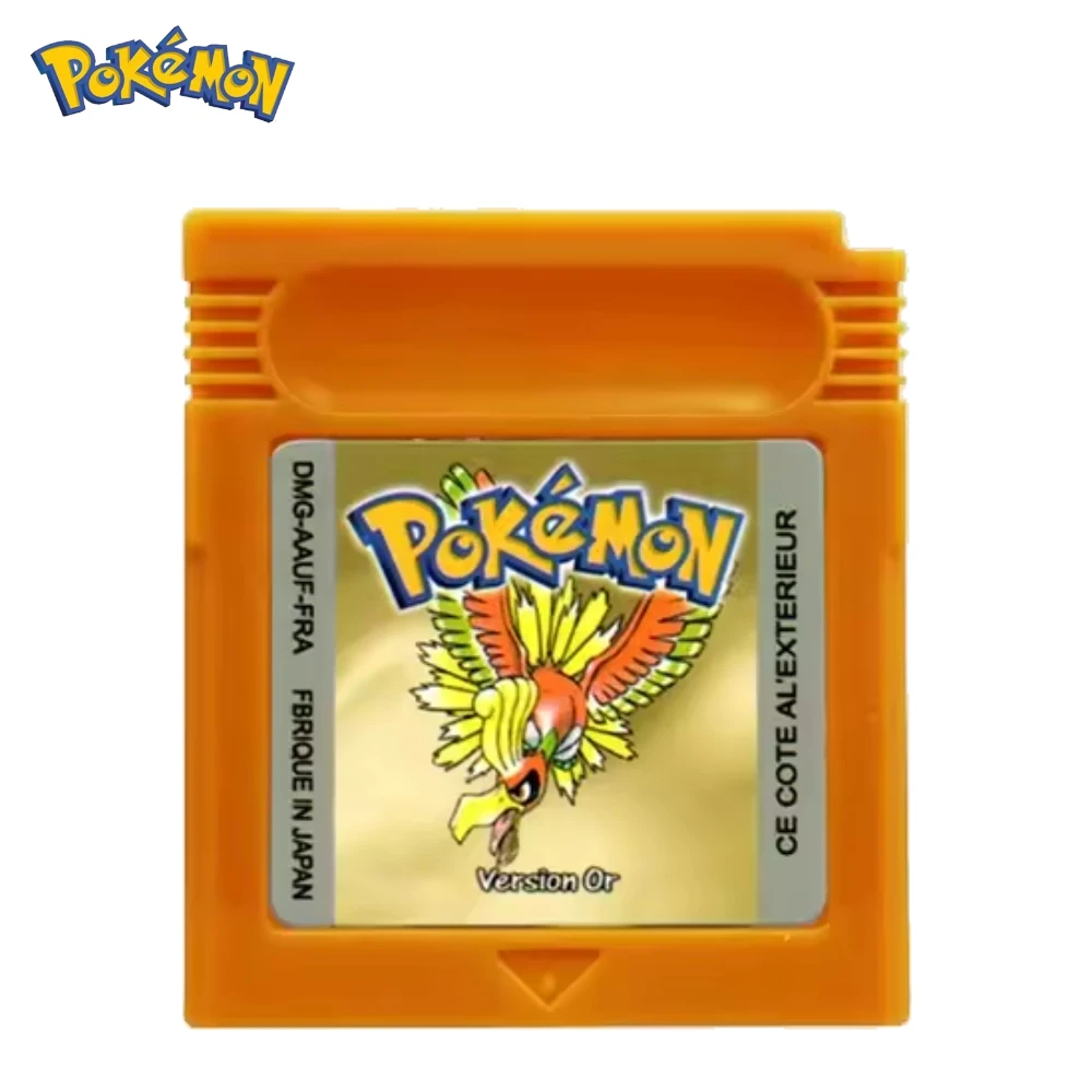 خرطوشة ألعاب GBC من سلسلة بوكيمون اللغة الفرنسية 16 بت بطاقة وحدة تحكم ألعاب الفيديو أصفر أزرق كريستال ذهبي فضي أحمر لعبة هدية