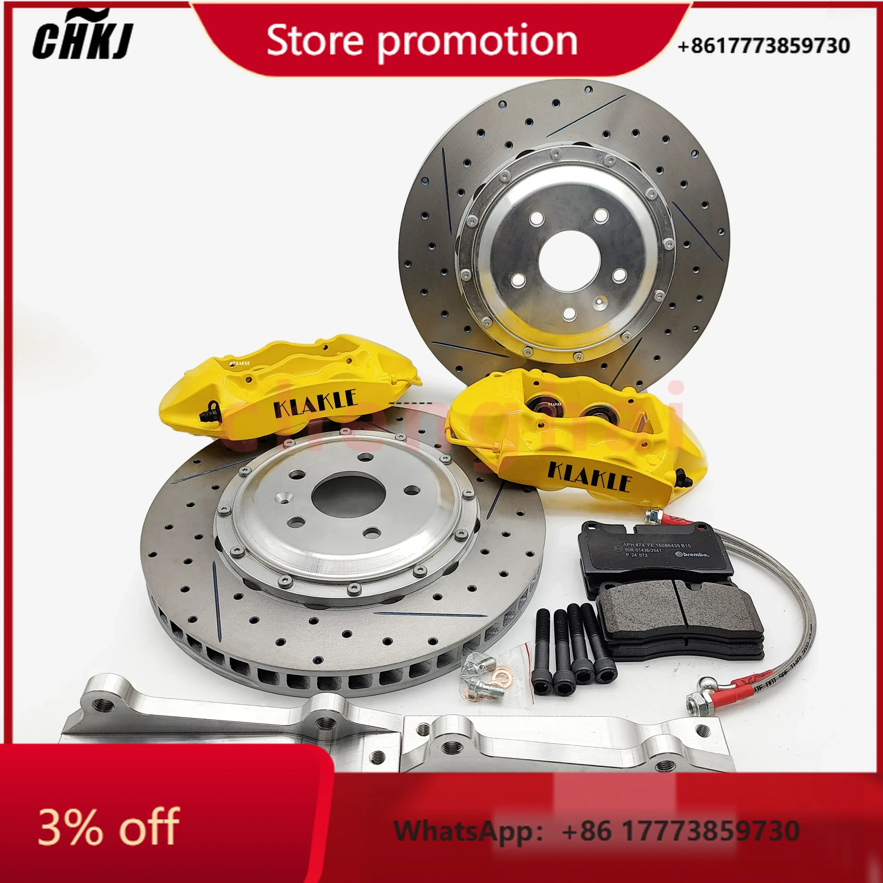

CHKJ KLAKLE Aluminium Brake Caliper Big Brake Kit GT4 4 Big Pistons For Jeep Wrangler Rubicon