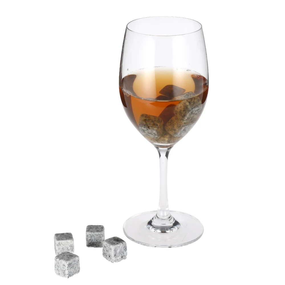 6PCS Whiskey Stones Sipping Ice Cube Cooler Reusable Whisky Ice Stone Whisky Natural Rocks Bar Wine Cooler Party Wedding Gift