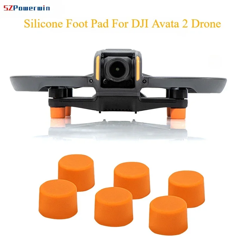 Powerwin For DJI Avata 2 Drone Accessories Foot Pads Silicone Heighten 10mm Landing Gear Takeoff Protector Damping Protective