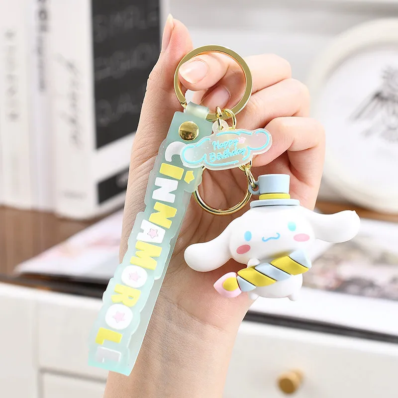 Sanrio Keychain Cinnamoroll Pendant Keyring Children Anime Kawaii Sanrios Women Keychains Cartoon Girls Cute Key Chain Gifts Toy