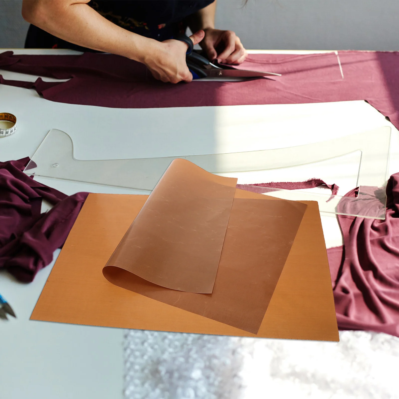 

2pcs Heat Resistant Mat For Sublimation Transfer Non-Stick Ironing Pad High Temp Insulation Ptfe Pressing Mat Crafting Baking