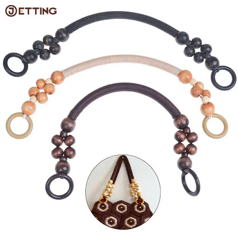 46cm DIY yedek ahşap plastik boncuk halat çantası askısı kolu omuz askısı çanta