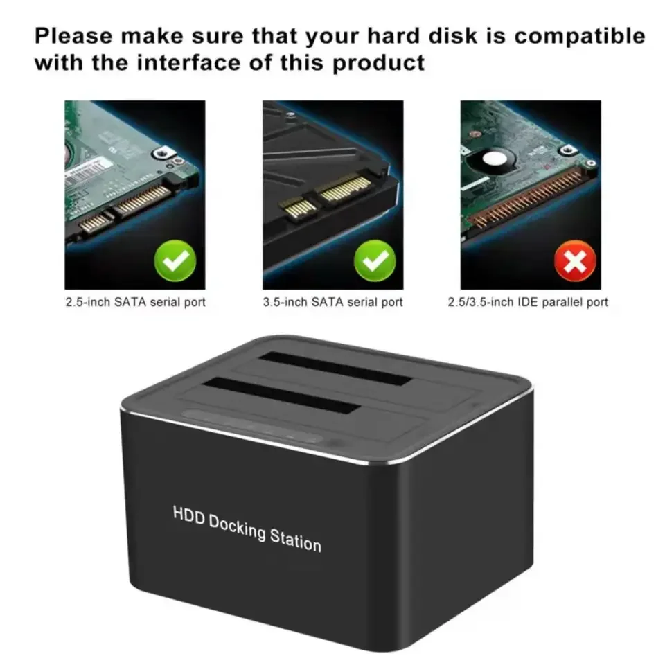 USB 3.0 naar Dual SATA harde schijf dockstation voor 2,5/3,5 inch HDD SSD-kloon