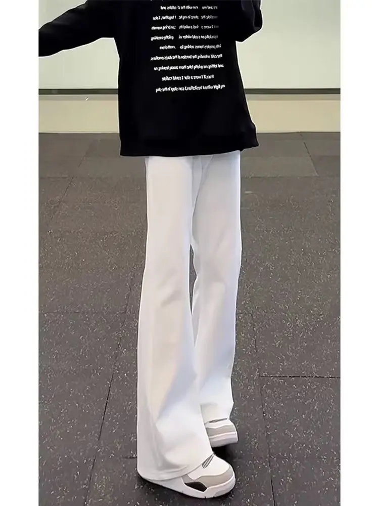 

Мужские джинсы Cleanfit белые, прямые, свободного кроя, с расклешением от колена, средняя посадка, весна-осень, в американском уличном стиле