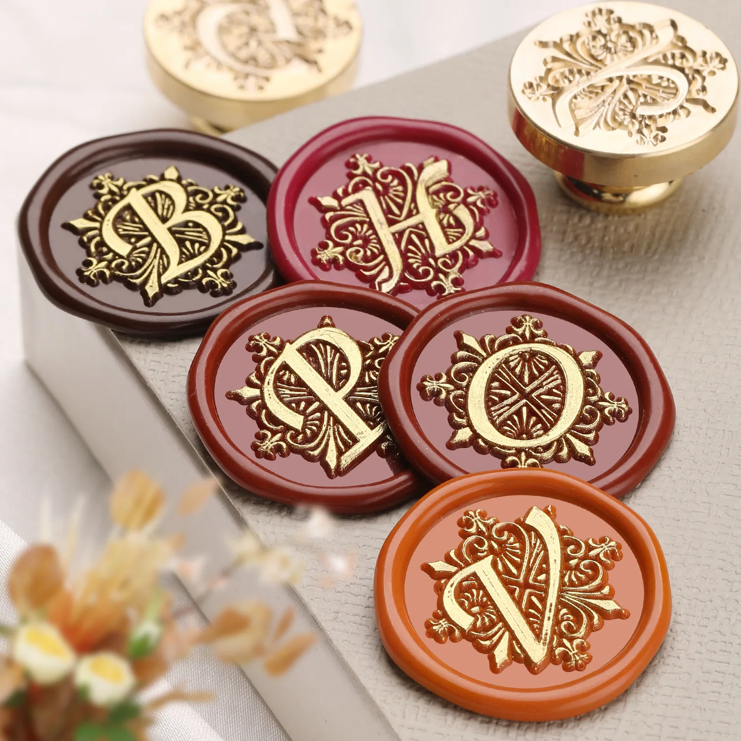 Vintage 26 Alphabets A-Z  Initial Letter Wax Sealing Stamp Brass Head DIY Scrapbooking for Gift Wrap Wedding Card Envelope Decor