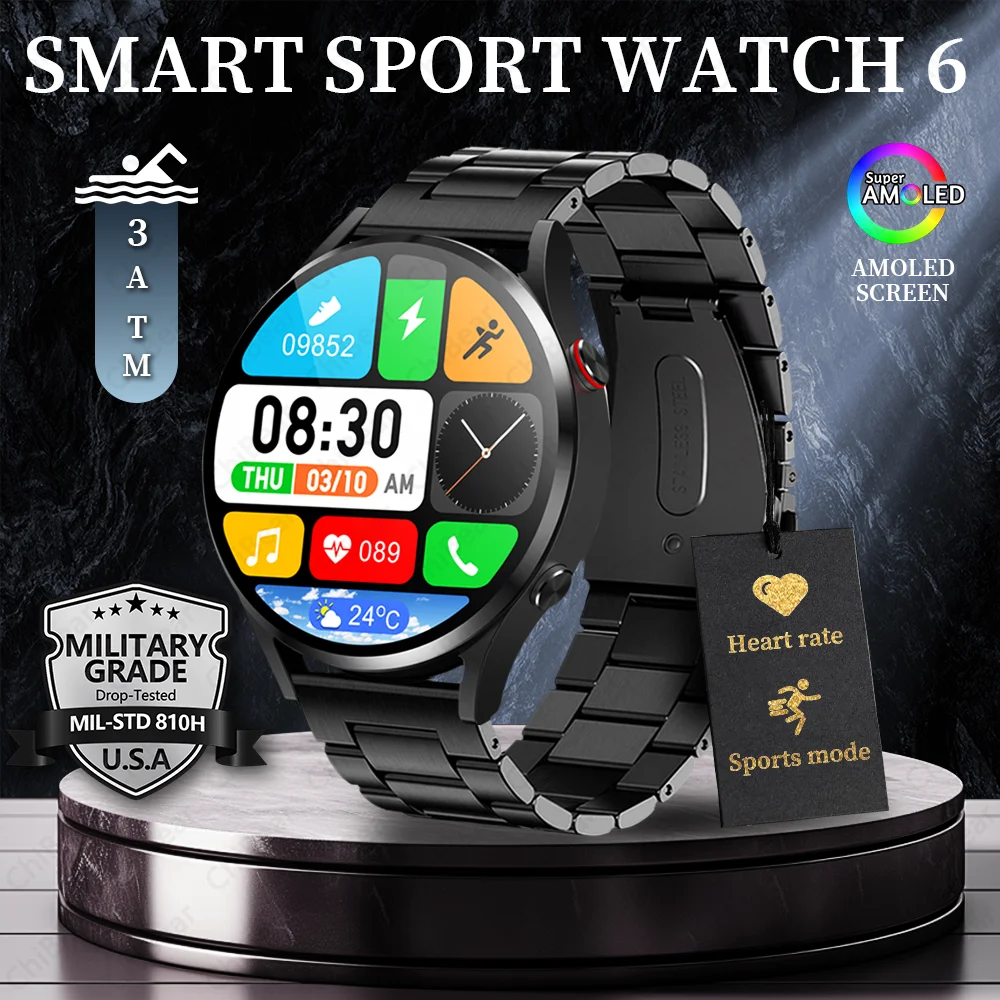 

2025 NEW AMOLED HD Screen Smart Watch Men Women 24h Health Heart Rate 100+ Sports Mode IP68 Waterproof Bluetooth Call Smartwatch