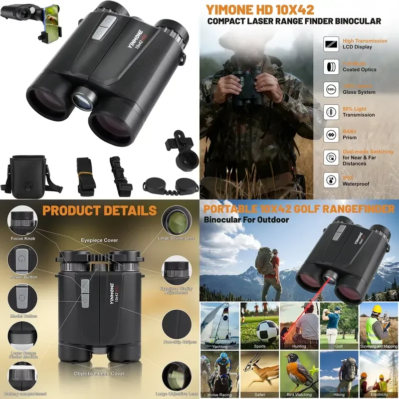 Brand For 10X42 Rangefinder Binoculars 1650 Yard Long Range Angle Distance Measurement High Power Binocular For Hunting