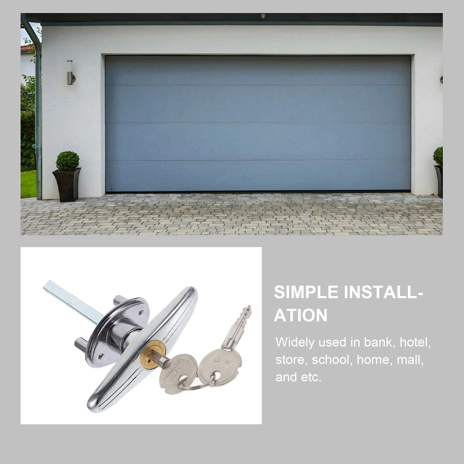 Garage Lock Emergency Release Steel Wire Hardware Die Cast Compatible Most Brands Manual Failure Simple Install Easy