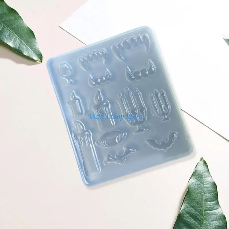 قالب سيليكون من درجة الغذاء قابل لإعادة الاستخدام، مجموعة أدوات صنع الشموع القوطية للديكور المخيف