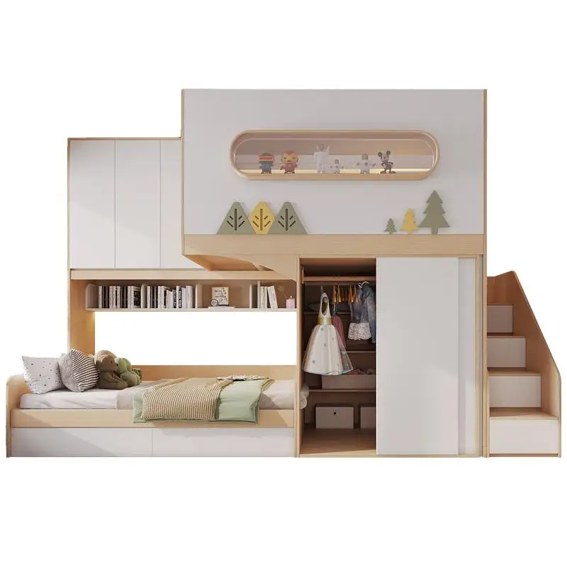 Space capsule staggered bunk beds