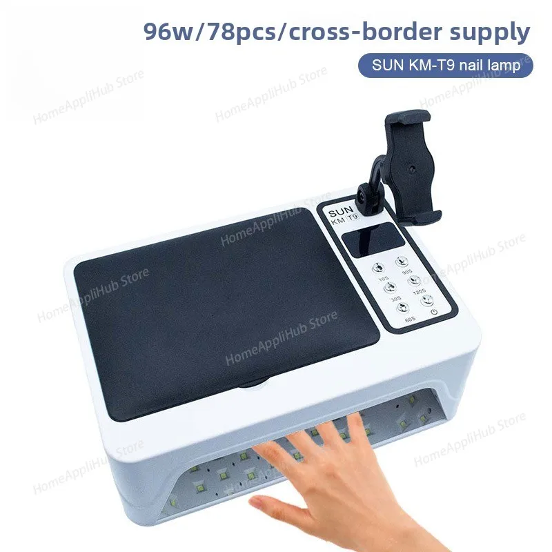 

Светодиодная лампа для дизайна ногтей с ручной подушкой для прессования ногтей, двойная лампа для ручного УФ-отверждения, мощный маникюрный набор 96 Вт, инструменты для ногтей