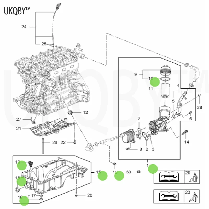 Suitable for 2013 1.4T En co re en gi ne filter base, oil radiator assembly, oil filter element seat 55566784